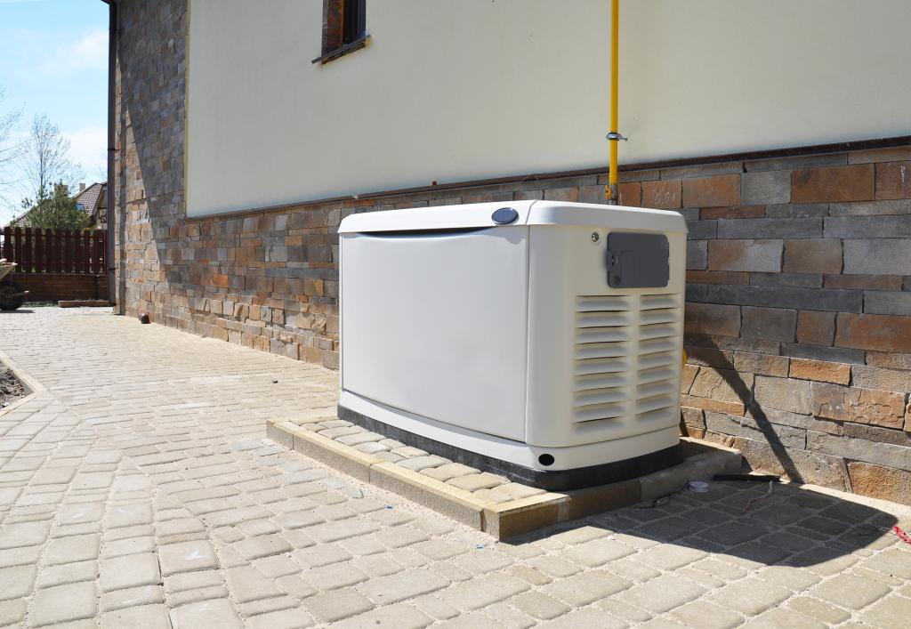 an outdoor natural gas generator for a house